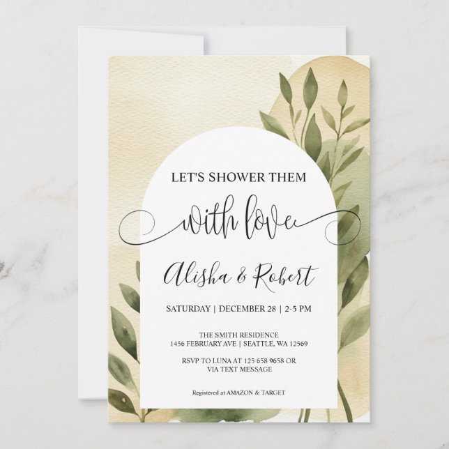 Convite para Casais modernos Terracotta e Sage (Frente)