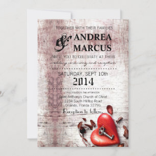 Convite para Casamento 5x7 Chave de Madeira do Paí