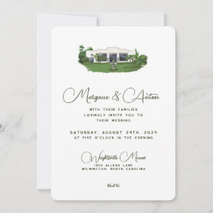 Convite para Casamento 5x7 - Wright tsville Manor
