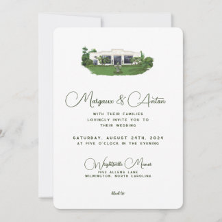 Convite para Casamento 5x7 - Wright tsville Manor