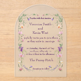 Convite para Casamento Acrílico de Arca fosco de F