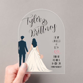 Convite para Casamento Acrílico de Elegância Simpl