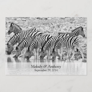 Convite para casamento africano Safari Zebra