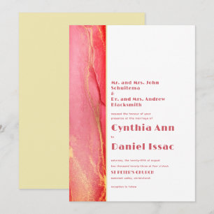 Convite para Casamento Amarelo Cor-de-Rosa Solarin