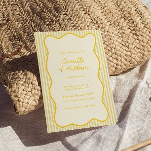Convite para Casamento Amarelo da Manteiga Moderna
