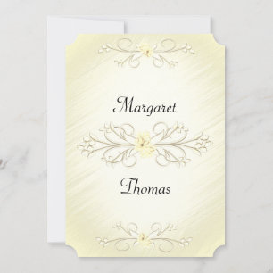 Convite para Casamento Amarelo Delicado