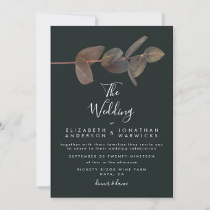 Convite Para Casamento Antiquado Vintage Eucalyptu