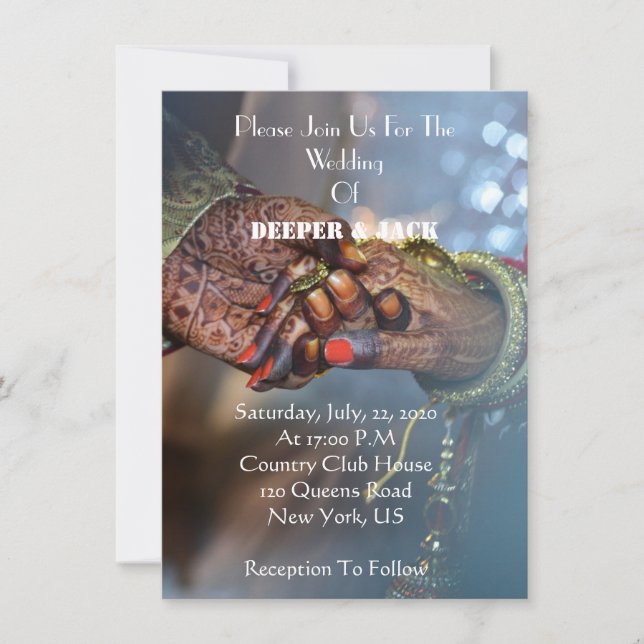 Convite para casamento ao estilo asiático moderno  (Frente)