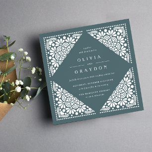 Convite para Casamento ao Quadrado de Beaux Arts  