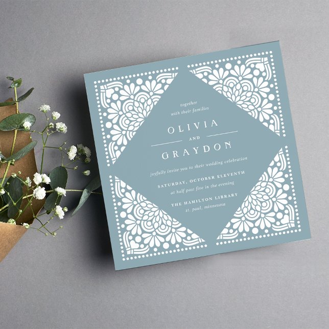 Convite para Casamento ao Quadrado de Beaux Arts | (Criador carregado)