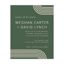 Convite para Casamento Arquivado Verde de Orçament
