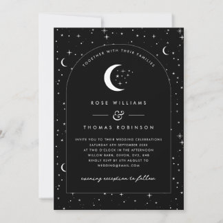 Convite para Casamento Arrancado Negro Celestial