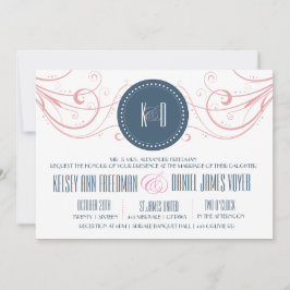 Convite para casamento Art Deco com espirais
