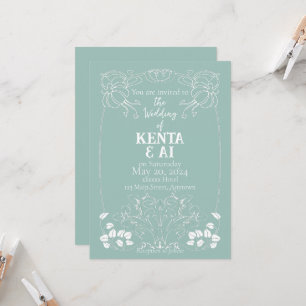 Convite para Casamento Art Nouveau