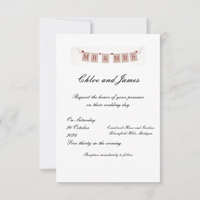 Convite para Casamento Artístico e Elegante (Frente)