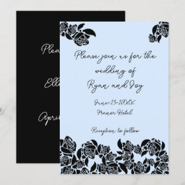 Convite para Casamento Azul Bebê
