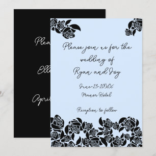 Convite para Casamento Azul Bebê