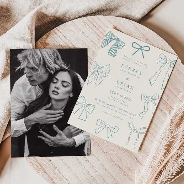 Convite para Casamento Azul de Arcos Coquette (Criador carregado)