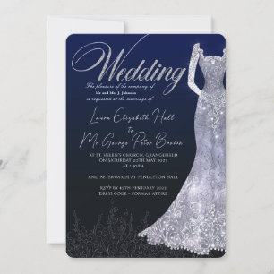 Convite para casamento azul de diamante de brava