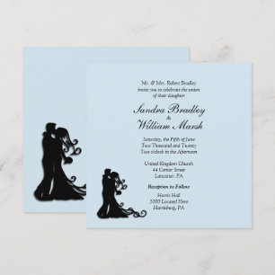 Convite para Casamento Azul de Noiva