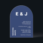 Convite para Casamento Azul do Marinho Moderno<br><div class="desc">A frente deste moderno cartão de convite para o casamento apresenta letras brancas em um fundo azul marinho. A parte traseira da placa apresenta azul marinho comum. Um belo cartão de convite para casamento que é fácil personalizar online antes de fazer pedidos.</div>