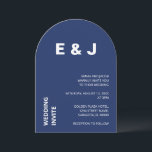 Convite para Casamento Azul do Marinho Moderno<br><div class="desc">A frente deste moderno cartão de convite para o casamento apresenta letras brancas em um fundo azul marinho. A parte traseira da placa apresenta azul marinho comum. Um belo cartão de convite para casamento que é fácil personalizar online antes de fazer pedidos.</div>