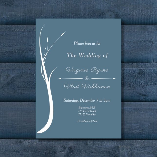 Convite para Casamento Azul Dusty (Dusty Blue Wedding Invitation)