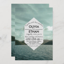 Convite para Casamento Azul marinho Praia