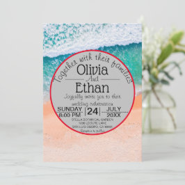 Convite para Casamento Azul marinho Praia