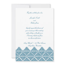 Convite para casamento azul marroquino