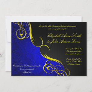 Convite para Casamento Azul/Negro