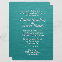 Convite para Casamento Azul Teal