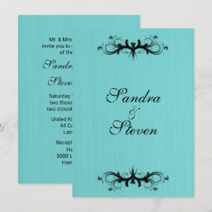 Convite para Casamento Azul Teal