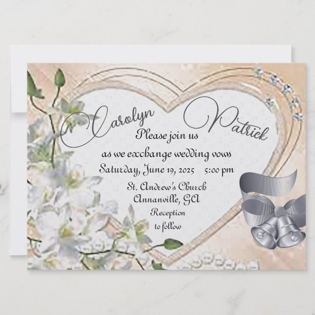 Convite para Casamento Bell de Casamento (Frente)