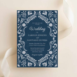 Convite para Casamento Blue Talavera Mexico