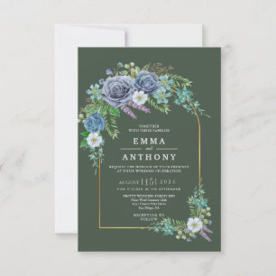 Convite para Casamento Boêmiano Elegante Watercolo
