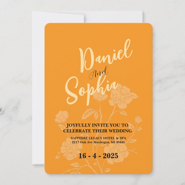 Convite para casamento Boho (Frente)