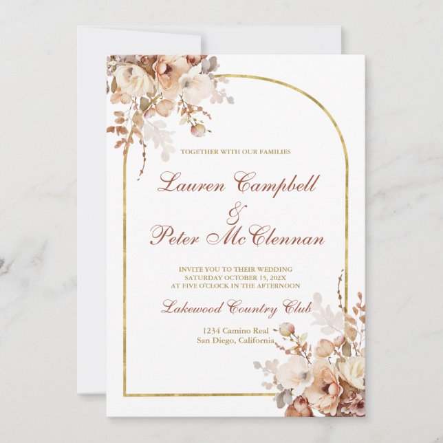 Convite para casamento Boho (Frente)
