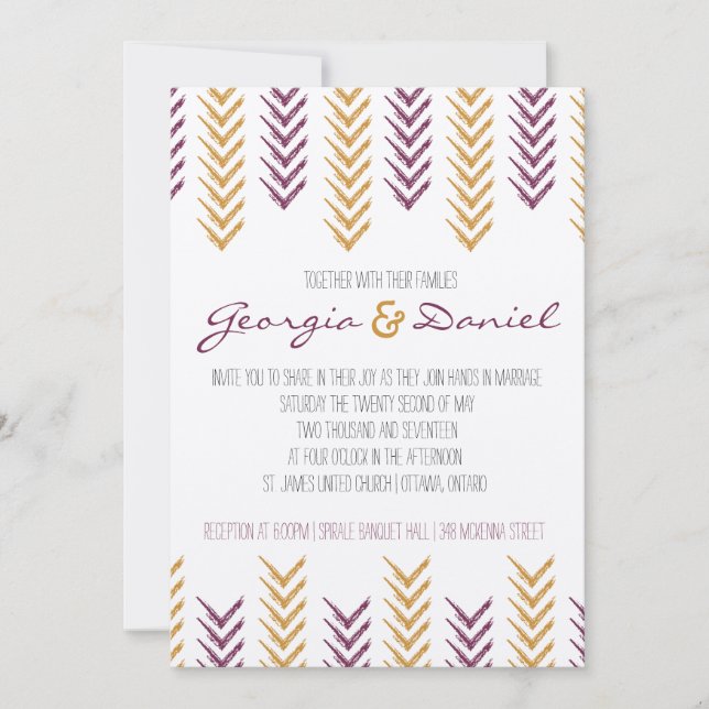 Convite para Casamento Boho Arrohead (Frente)