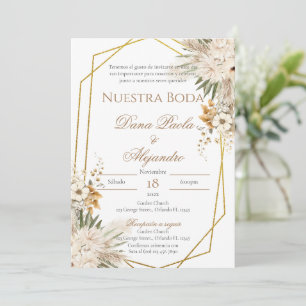 Convite para casamento Boho Floral em espanhol