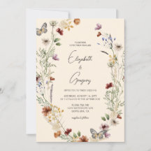 Convite para Casamento Boho Wildflower