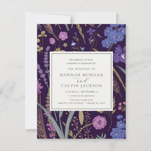 Convite para Casamento Boho Wildflower (Frente)