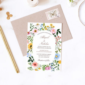 Convite para Casamento Boho Wildflower