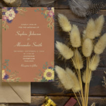 Convite para Casamento Boho Wildflower
