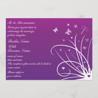 Convite Para Casamento - Borboleta Roxa