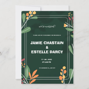 Convite para Casamento Bordado Verde