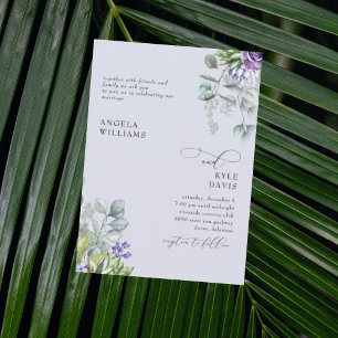Convite para Casamento Botânico de Lavandas Elegan