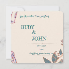 Convite Para Casamento Botânico Elegante