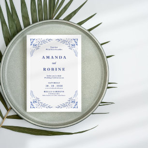 Convite Para Casamento Botânico Minimalista