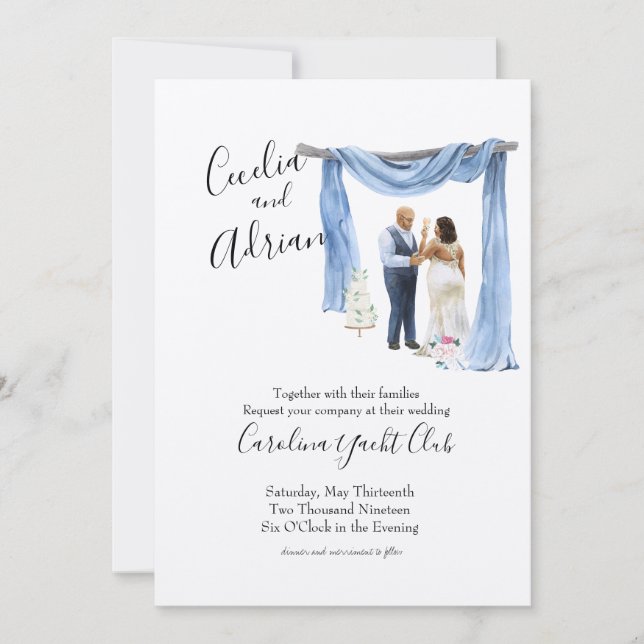 Convite para Casamento Botânico Primavera de Casal (Frente)